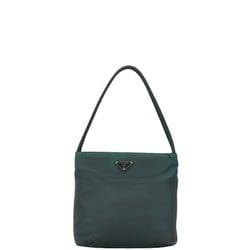 Prada Triangle Plate Handbag Tote Bag Green Nylon Women's PRADA