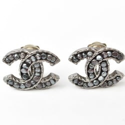 Chanel Earrings CHANEL Coco Mark CC Metal Gunmetal