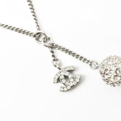 Chanel Necklace Pendant 2way CHANEL Long Coco Mark CC Ball Rhinestone Silver