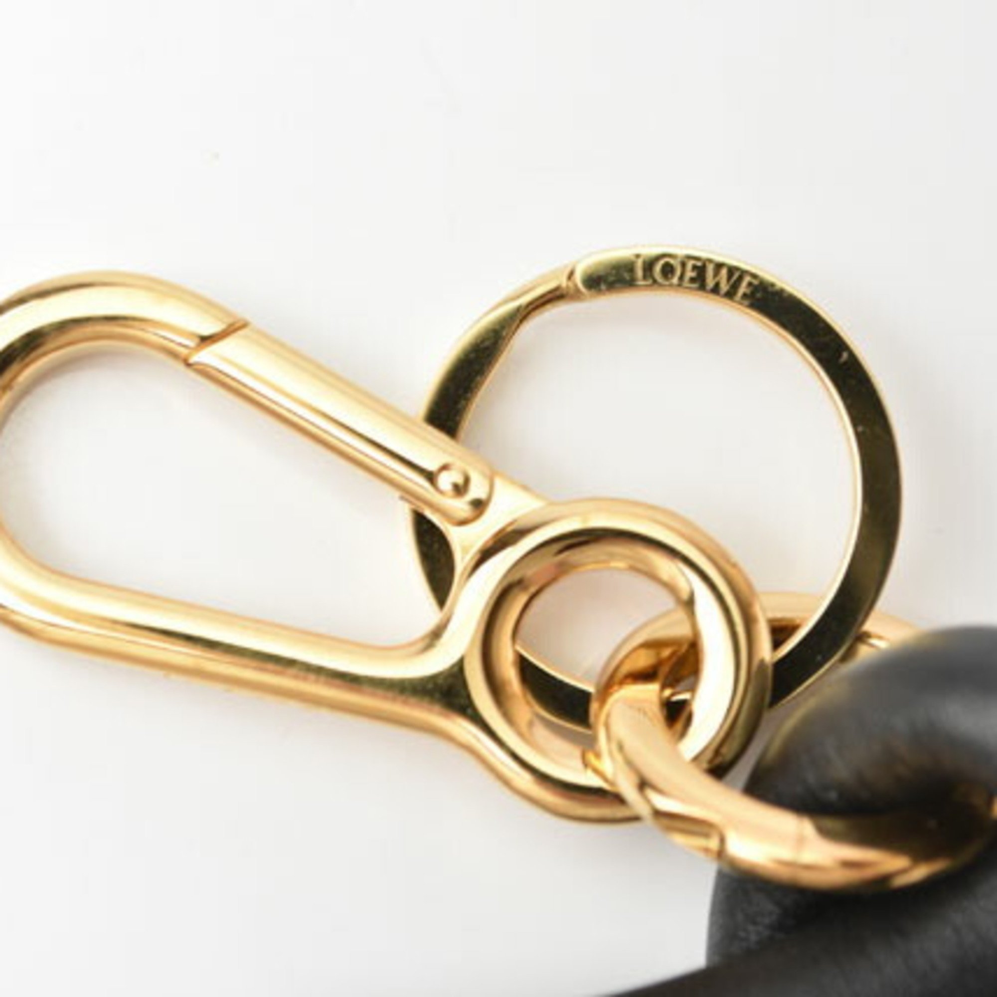 LOEWE Key Ring Holder Bag Charm Color Lily Black Gold 111.17.113