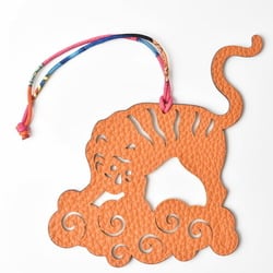 Hermes Bag Charm Strap Keychain HERMES Epson Taurillon Clemence Tiger Motif Petit H Ornament