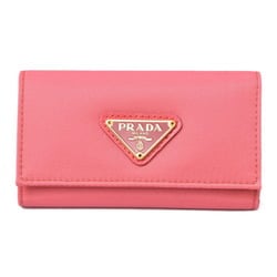 PRADA Key Case Holder 6-Row 1M0222 TESSUTO Triangle PEONIA