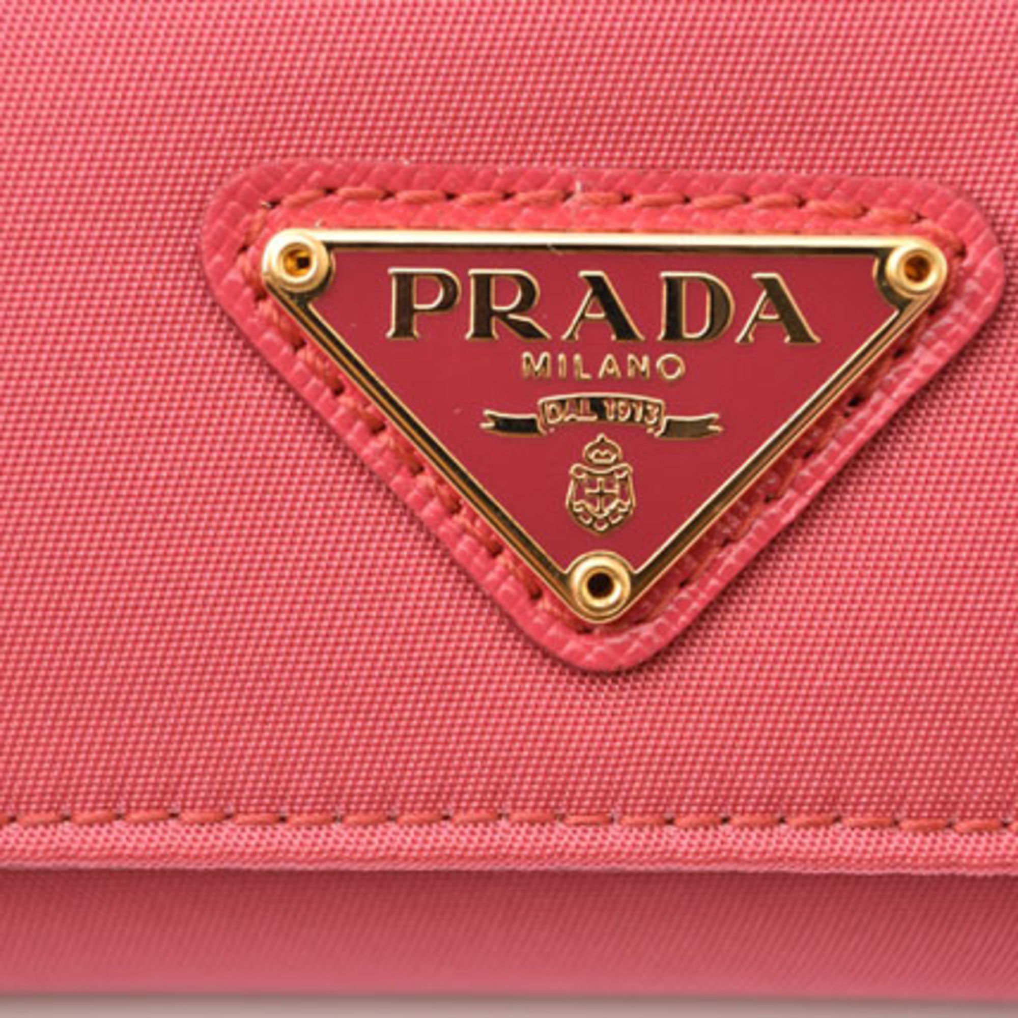 PRADA Key Case Holder 6-Row 1M0222 TESSUTO Triangle PEONIA