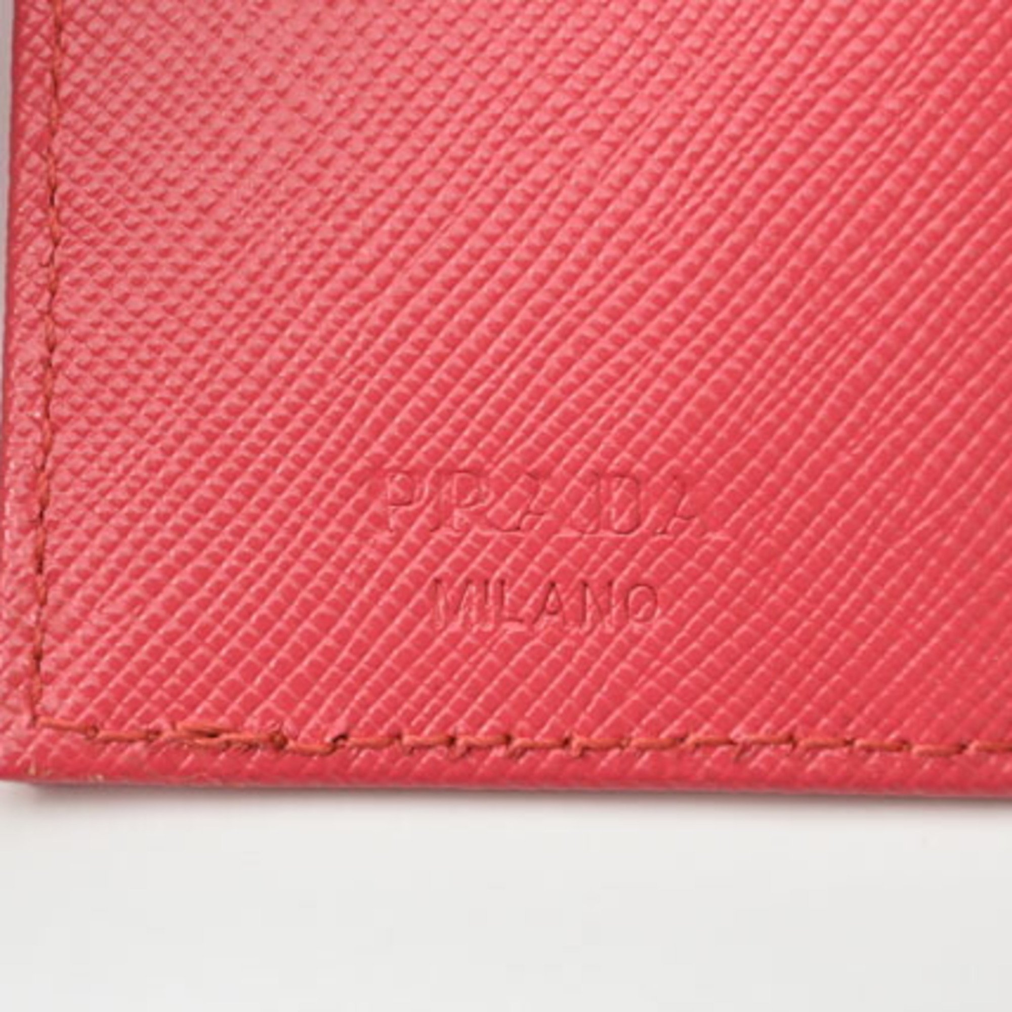 PRADA Key Case Holder 6-Row 1M0222 TESSUTO Triangle PEONIA