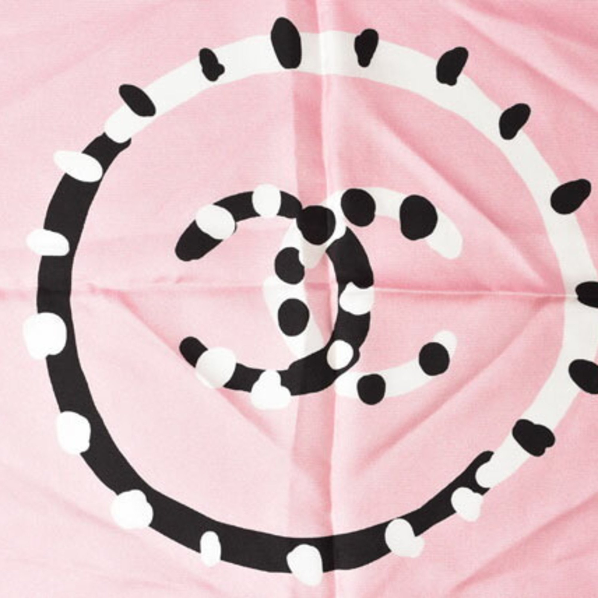 Chanel scarf handkerchief CHANEL Coco mark pink black white silk