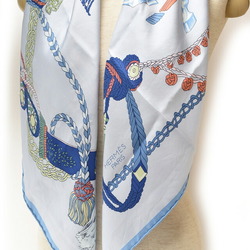 Hermes Scarf Muffler HERMES Carre 90 Silk Twill LE TIMBALIER Timpanist Blue Ciel