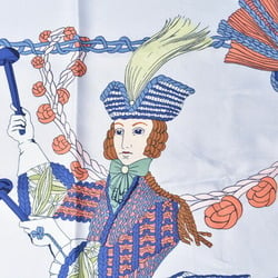 Hermes Scarf Muffler HERMES Carre 90 Silk Twill LE TIMBALIER Timpanist Blue Ciel