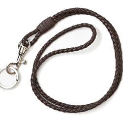 Bottega Veneta Keyring Neck Strap BOTTEGA VENETA Leather Dark Brown Silver 113540