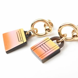 Hermes Earrings HERMES Fusion Amulet Marocinier Buffalo Horn Padlock Kelly Motif Orange Pink Yellow