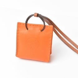 Hermes Bag Charm Strap Sac Orange Keychain Anjou Milo