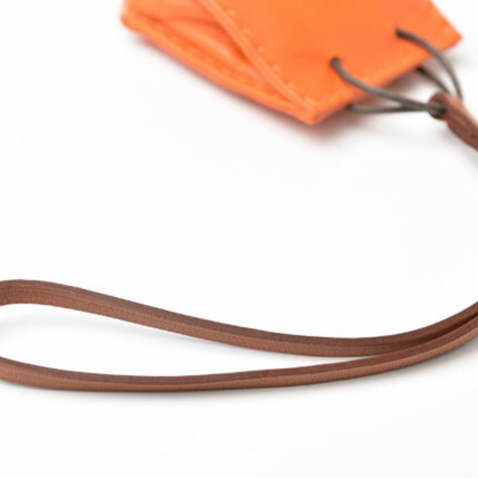 Hermes Bag Charm Strap Sac Orange Keychain Anjou Milo