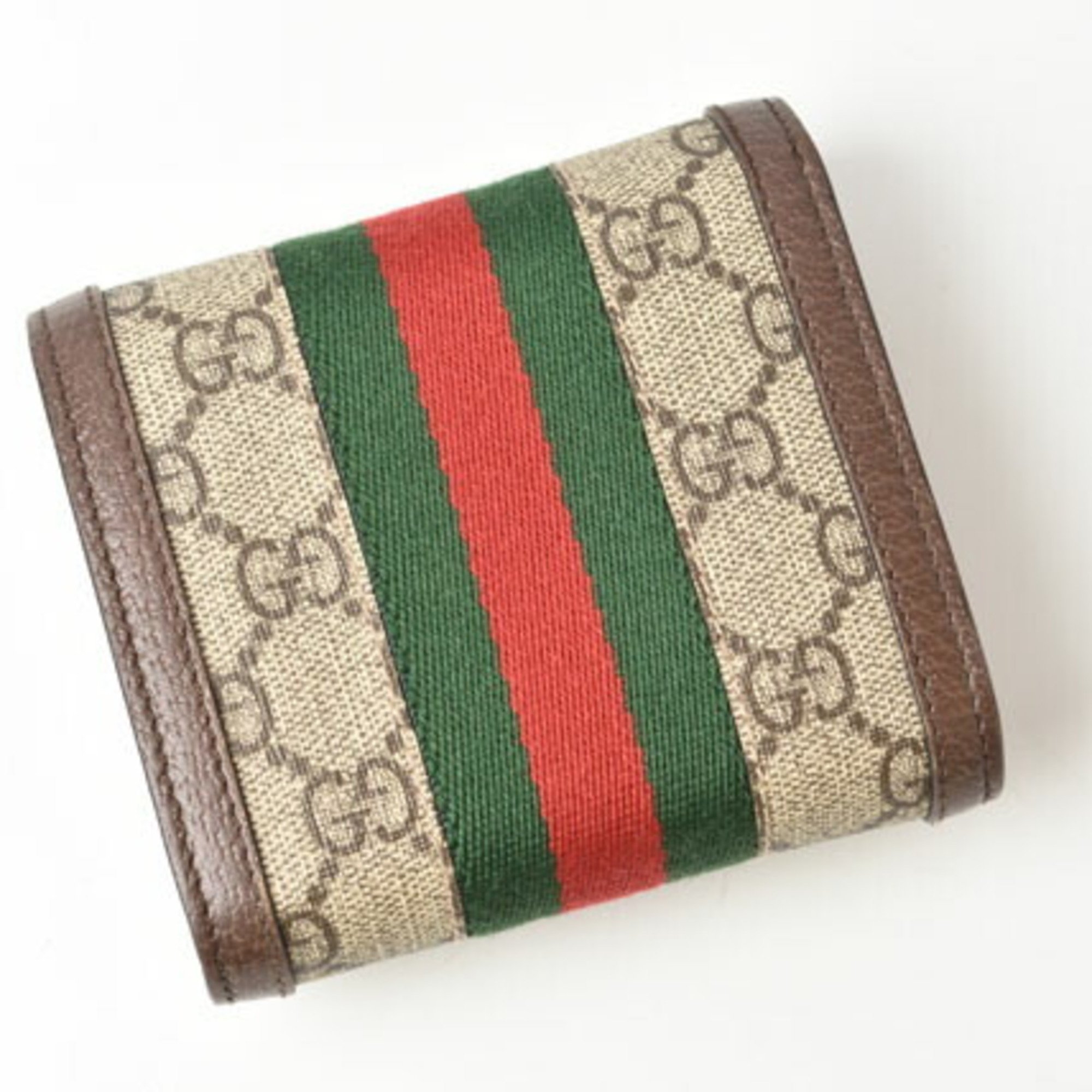 Gucci Wallet Bi-fold GUCCI Folding Beige Brown 598662 96IWG 8745 Ophidia GG Supreme