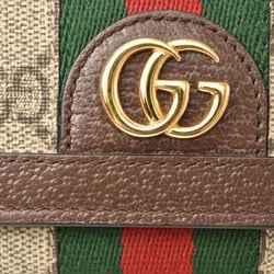 Gucci Wallet Bi-fold GUCCI Folding Beige Brown 598662 96IWG 8745 Ophidia GG Supreme