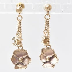 Chanel Earrings CHANEL CC Coco Mark Camellia Swing Gold A61472