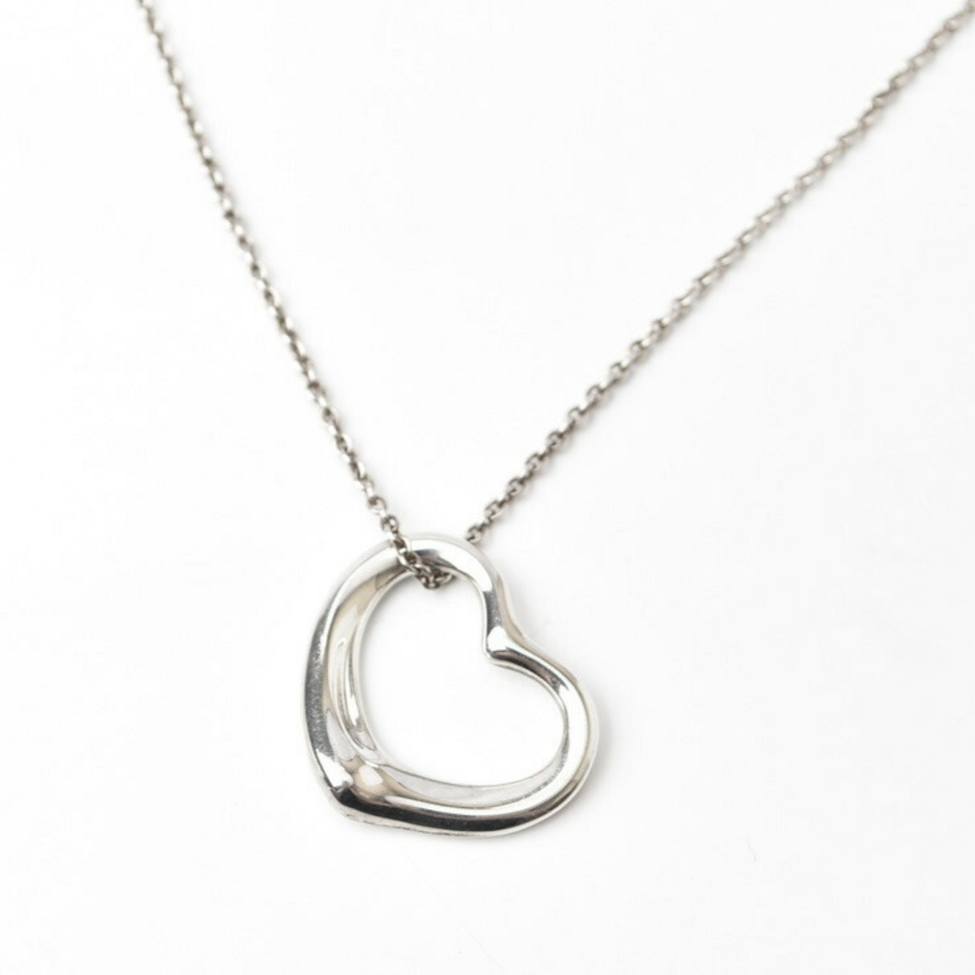 Tiffany Necklace Pendant Silver TIFFANY&Co. Elsa Peretti Heart Motif Width 2.1cm