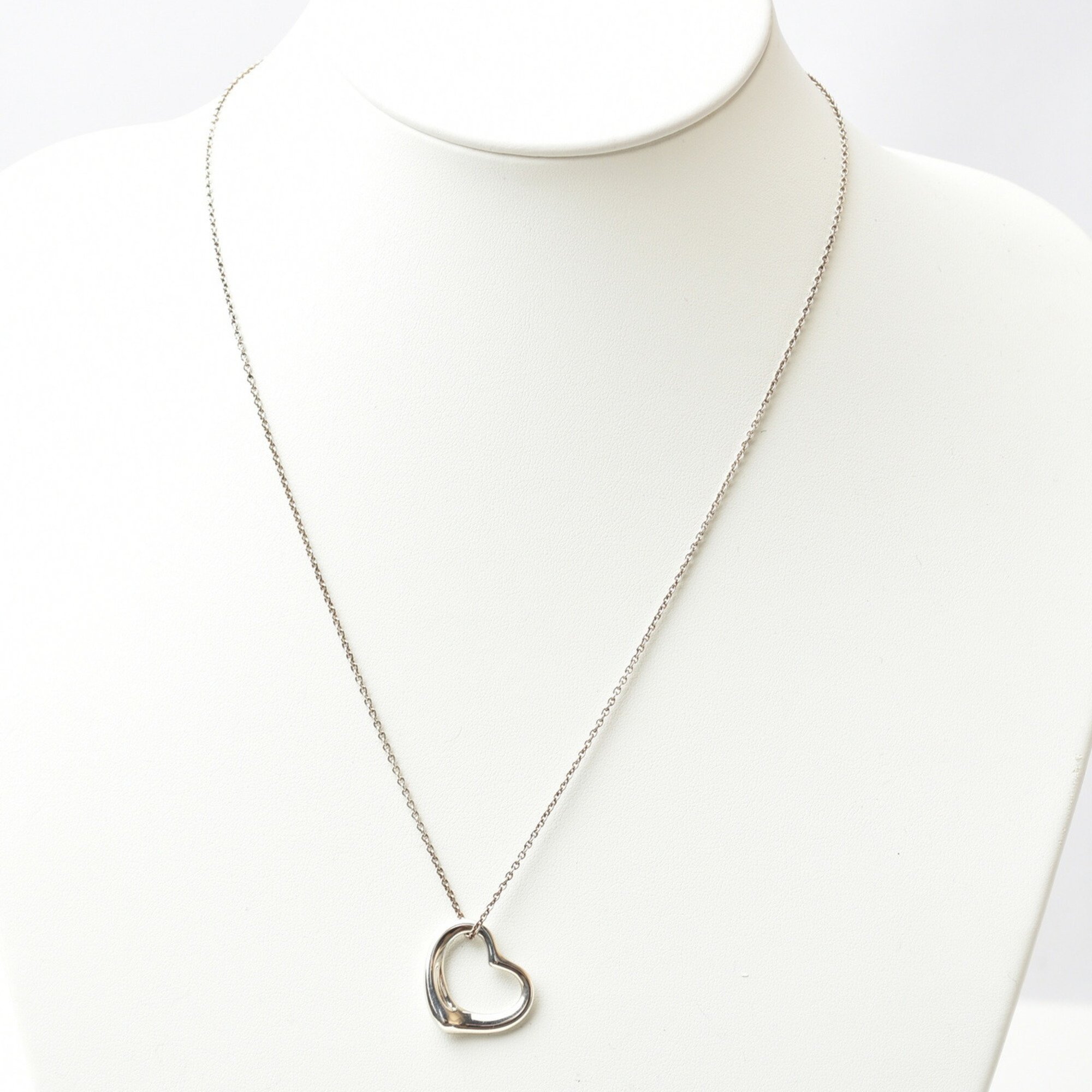 Tiffany Necklace Pendant Silver TIFFANY&Co. Elsa Peretti Heart Motif Width 2.1cm