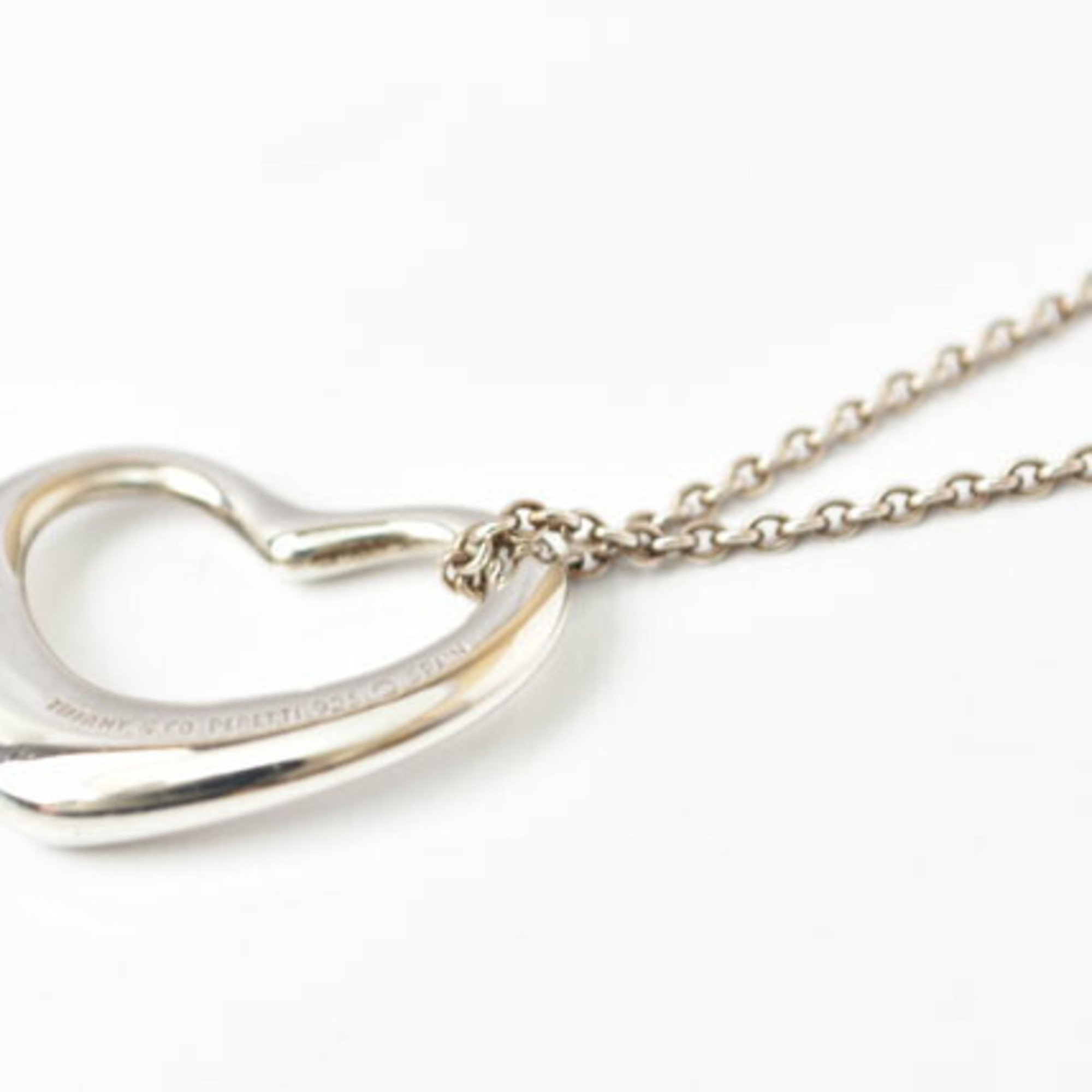 Tiffany Necklace Pendant Silver TIFFANY&Co. Elsa Peretti Heart Motif Width 2.1cm