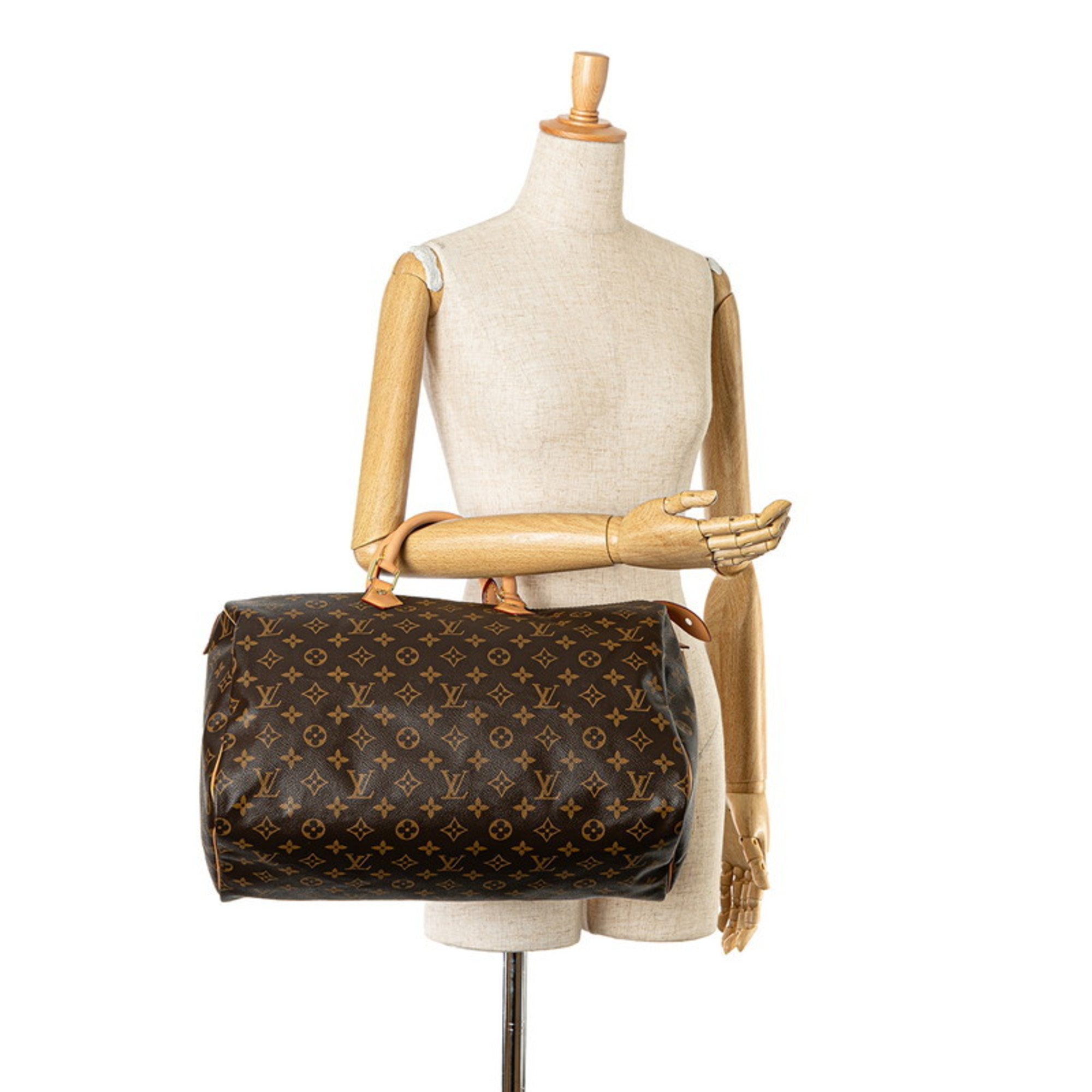 Louis Vuitton Monogram Speedy 40 Handbag Boston Bag M41522 Brown PVC Leather Women's LOUIS VUITTON