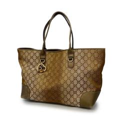 Gucci Tote Bag GG Canvas Heart Bit 269956 Brown Women's