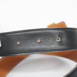 Hermes Belt Constance □B Stamped Cushvel Box Calf Gold Black Women's