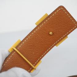 Hermes Belt Constance □B Stamped Cushvel Box Calf Gold Black Women's