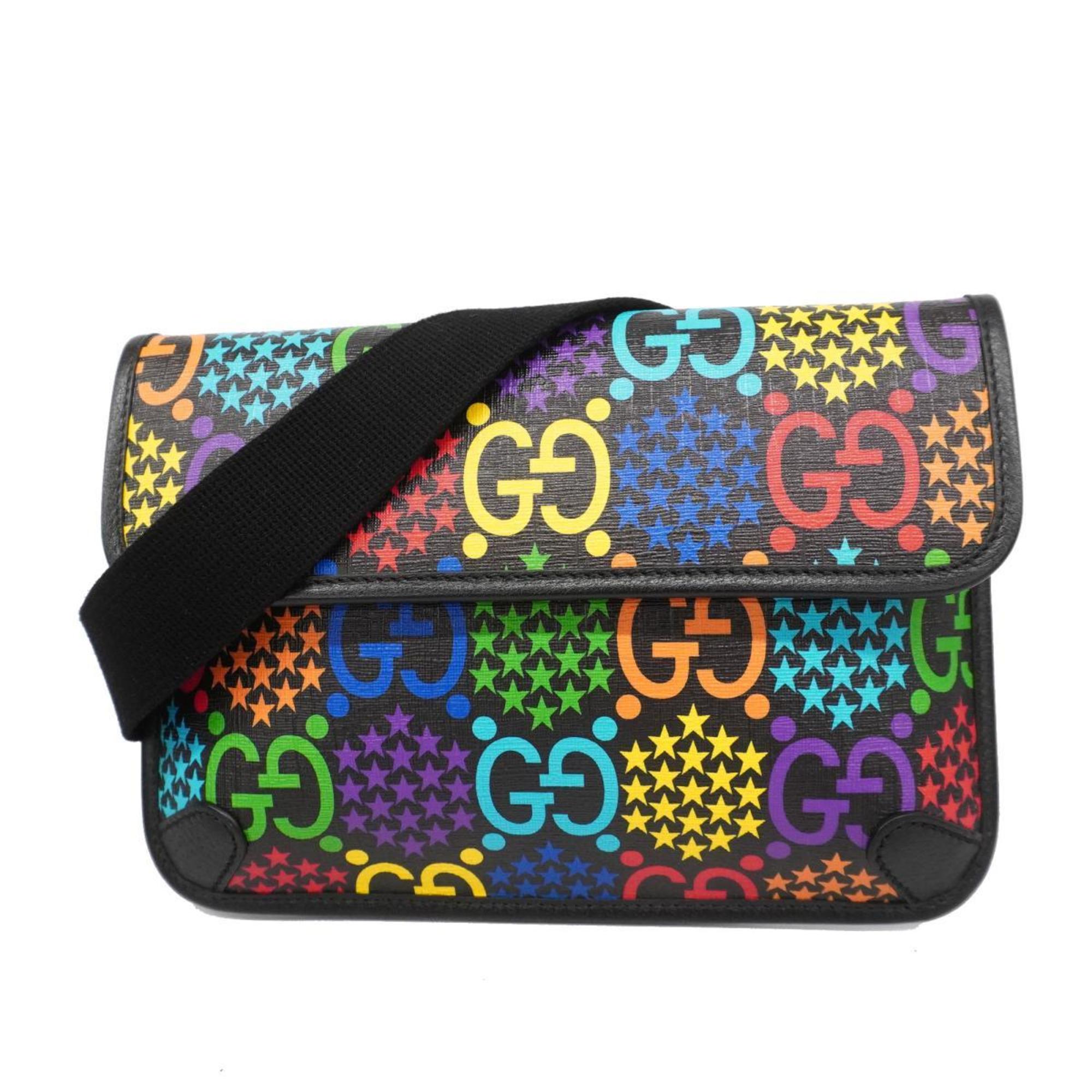 Gucci Waist Bag GG Psychedelic 598113 Black Multicolor Men's