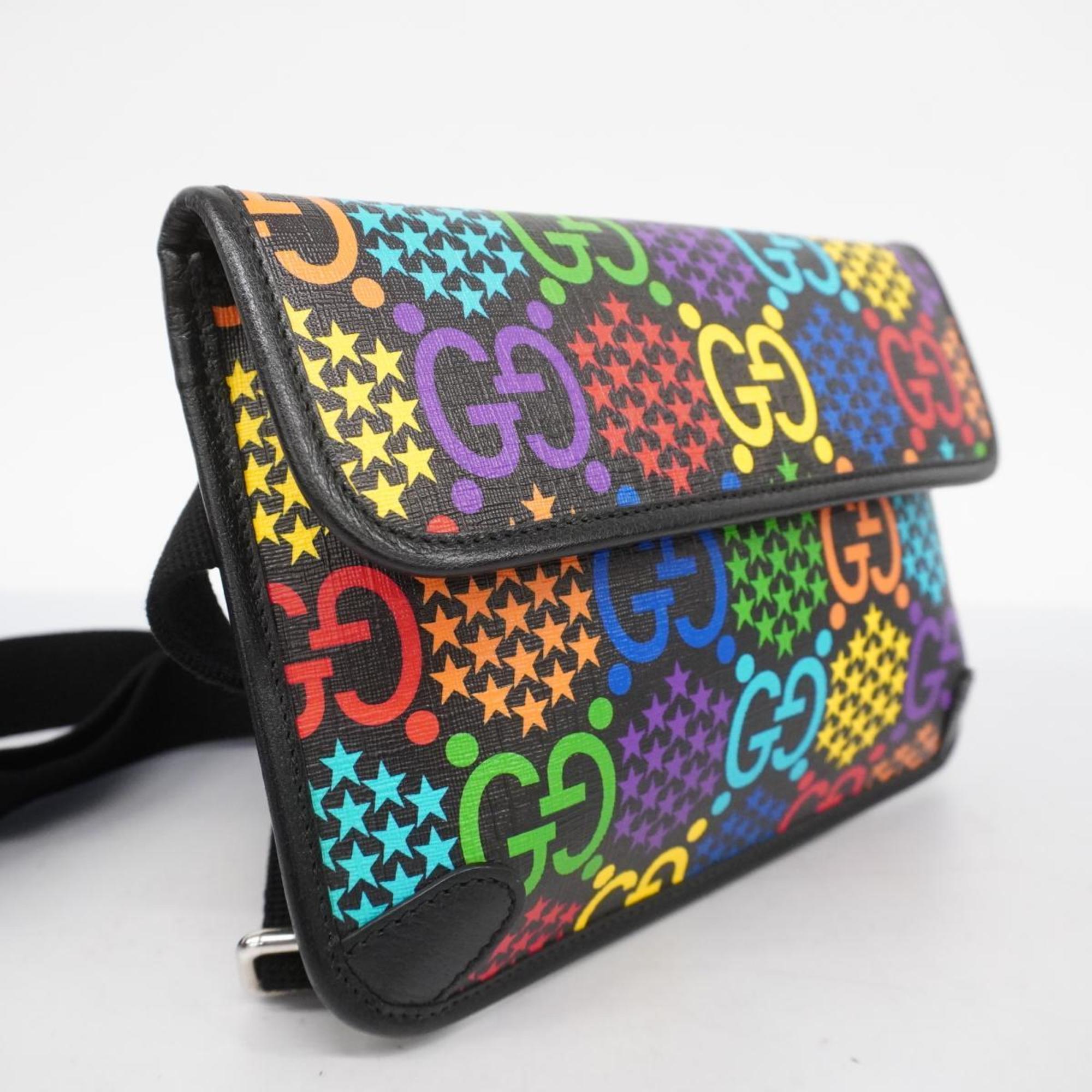 Gucci Waist Bag GG Psychedelic 598113 Black Multicolor Men's