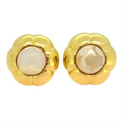 Chanel Earrings Flower Motif Fake Pearl GP Plated Gold Women's