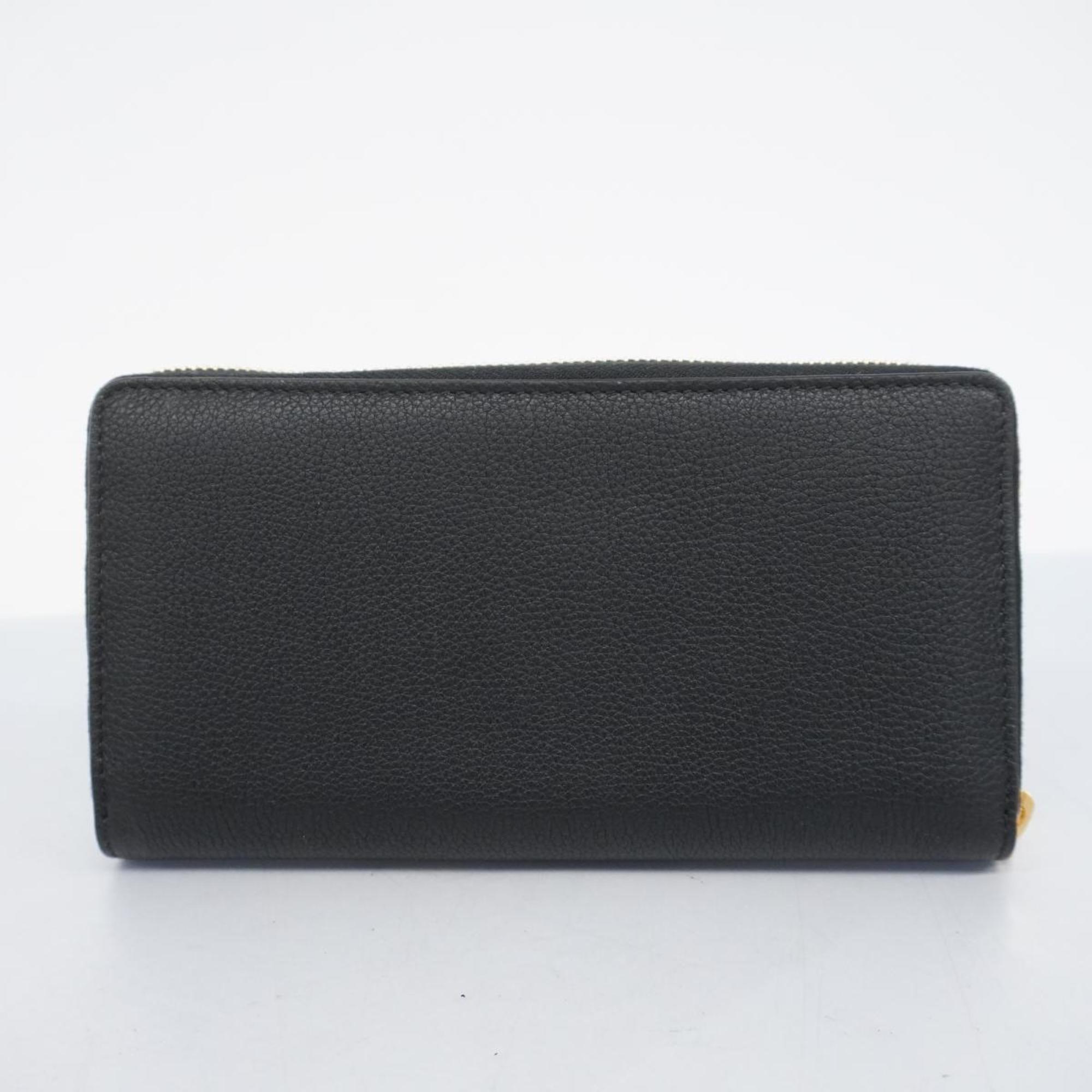 Gucci Long Wallet 658691 Leather Black Men's