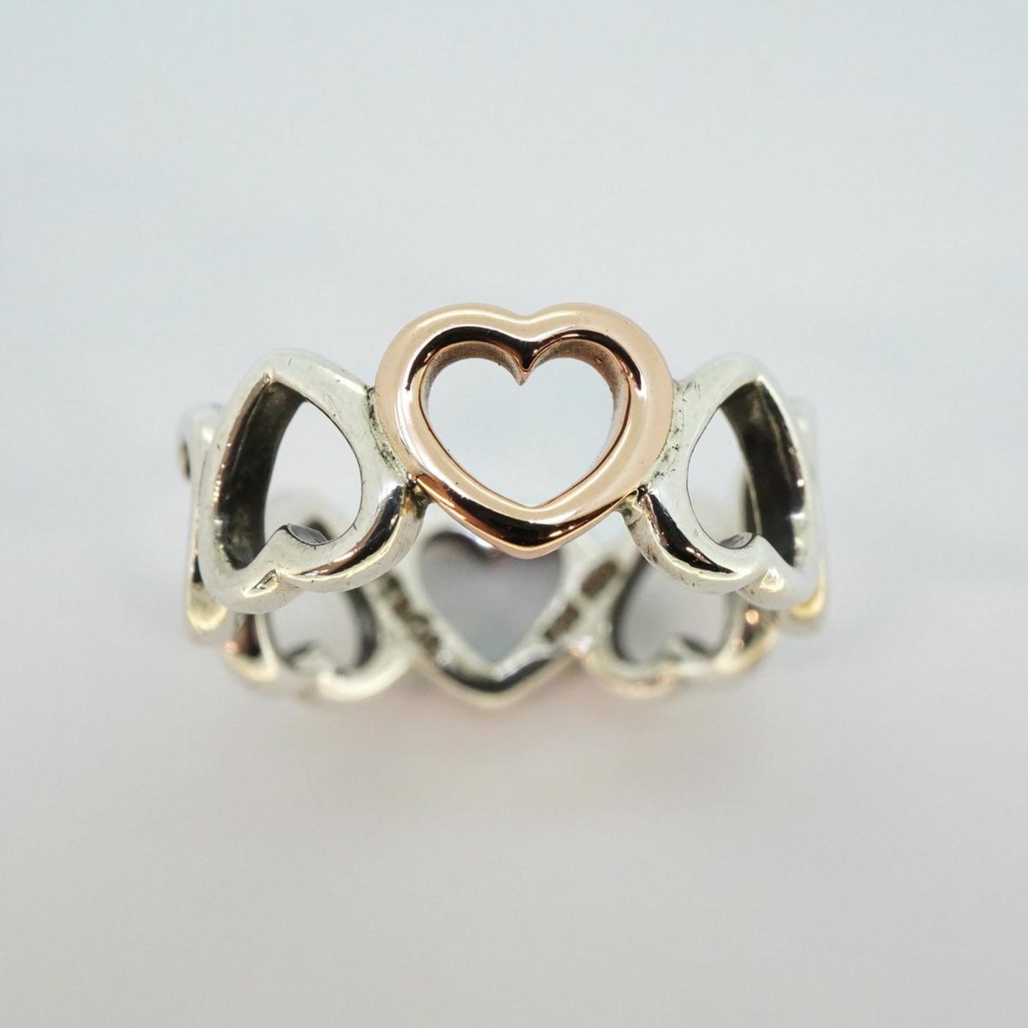 Tiffany Ring Heart K18PG Pink Gold 925 Silver Women's