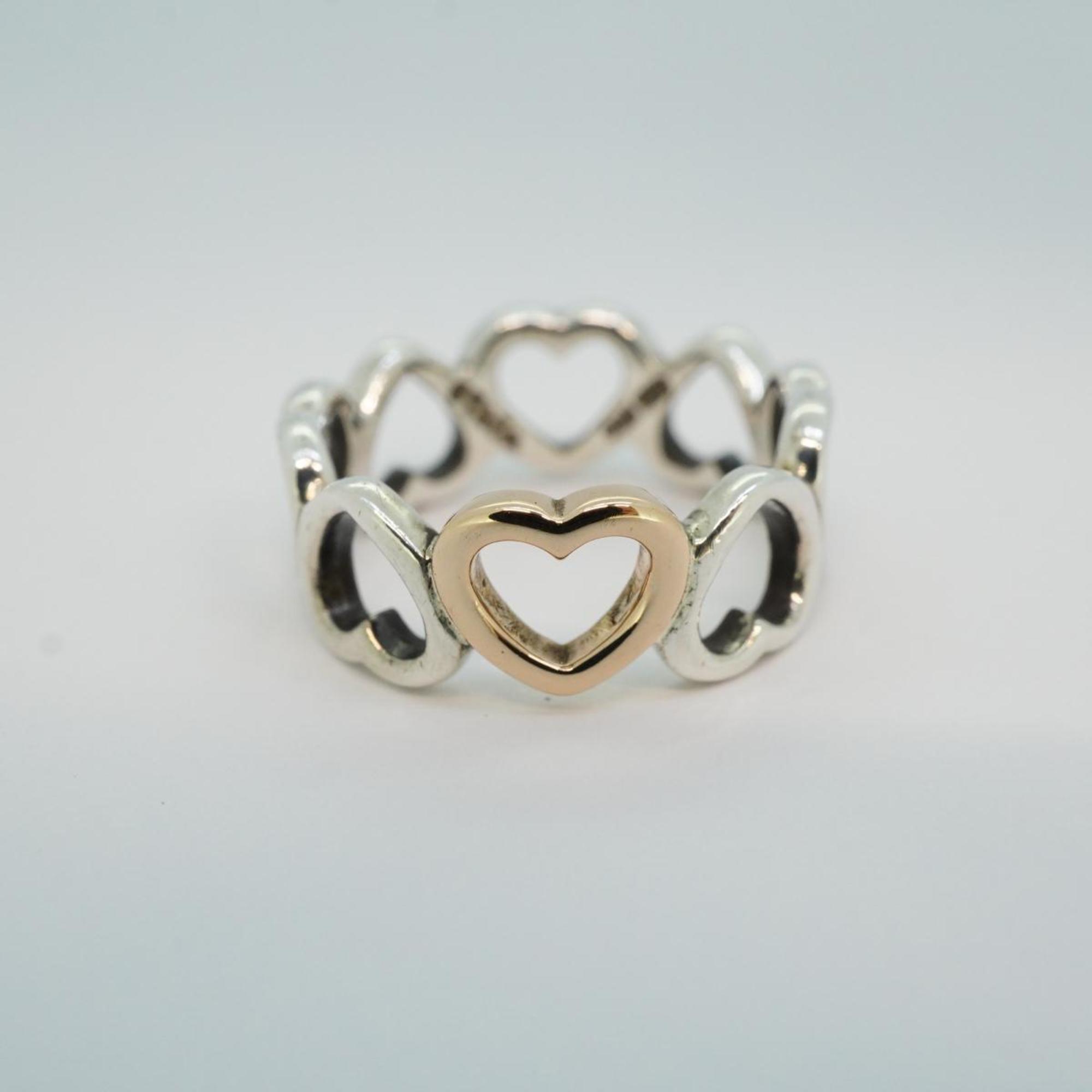 Tiffany Ring Heart K18PG Pink Gold 925 Silver Women's