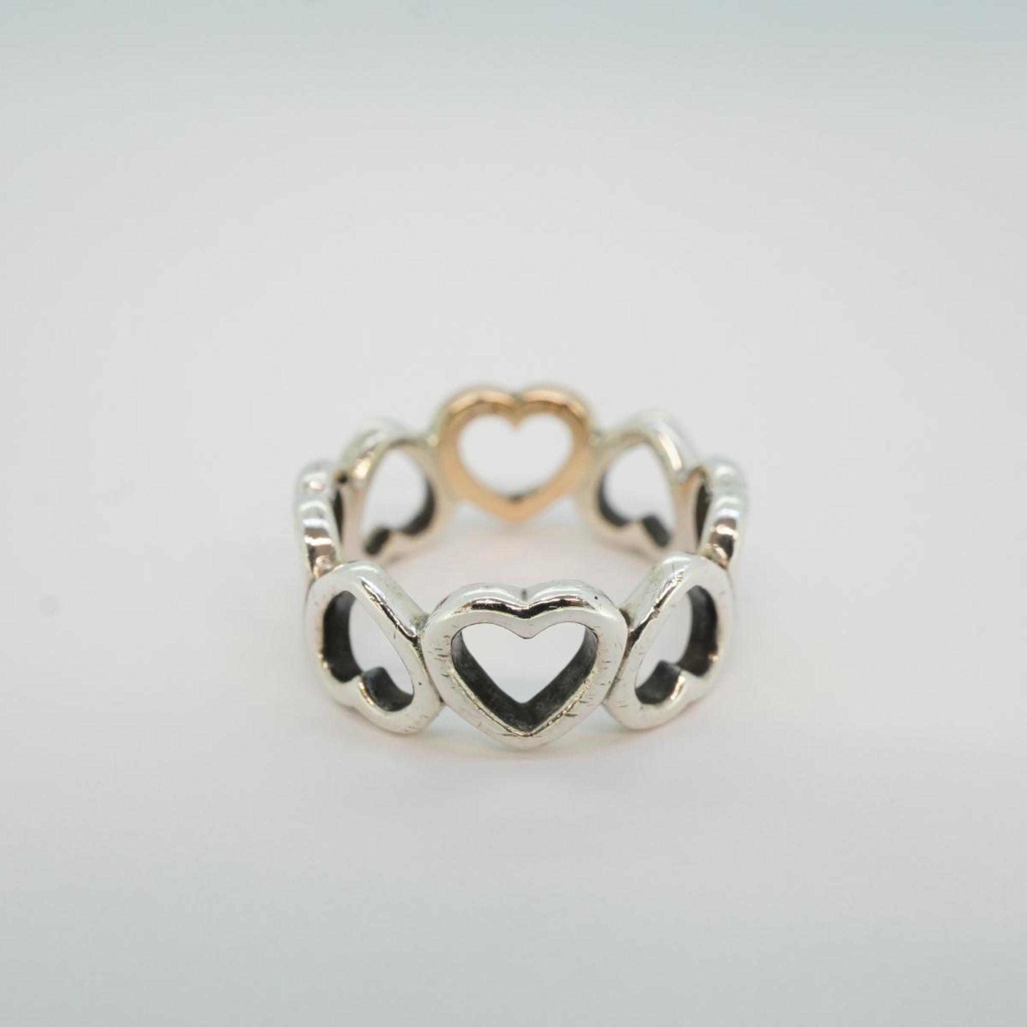 Tiffany Ring Heart K18PG Pink Gold 925 Silver Women's