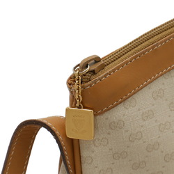 GUCCI Old Gucci GG Plus Shoulder Bag Pochette PVC Leather Ivory Beige