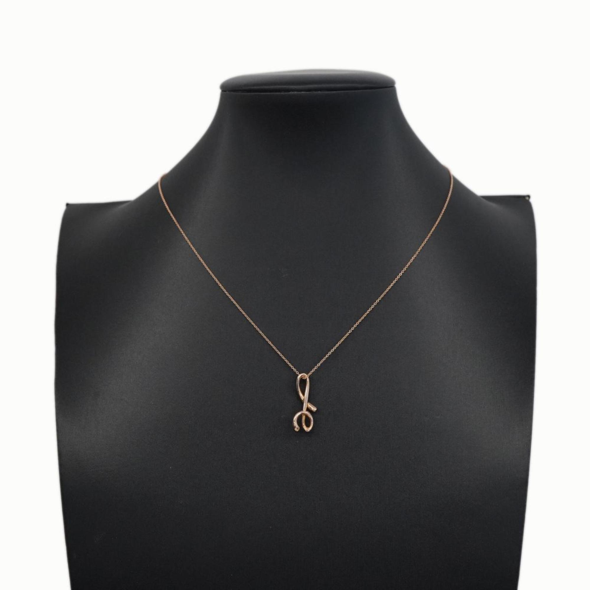 Tiffany Necklace Letter Initial K18PG Pink Gold Women's