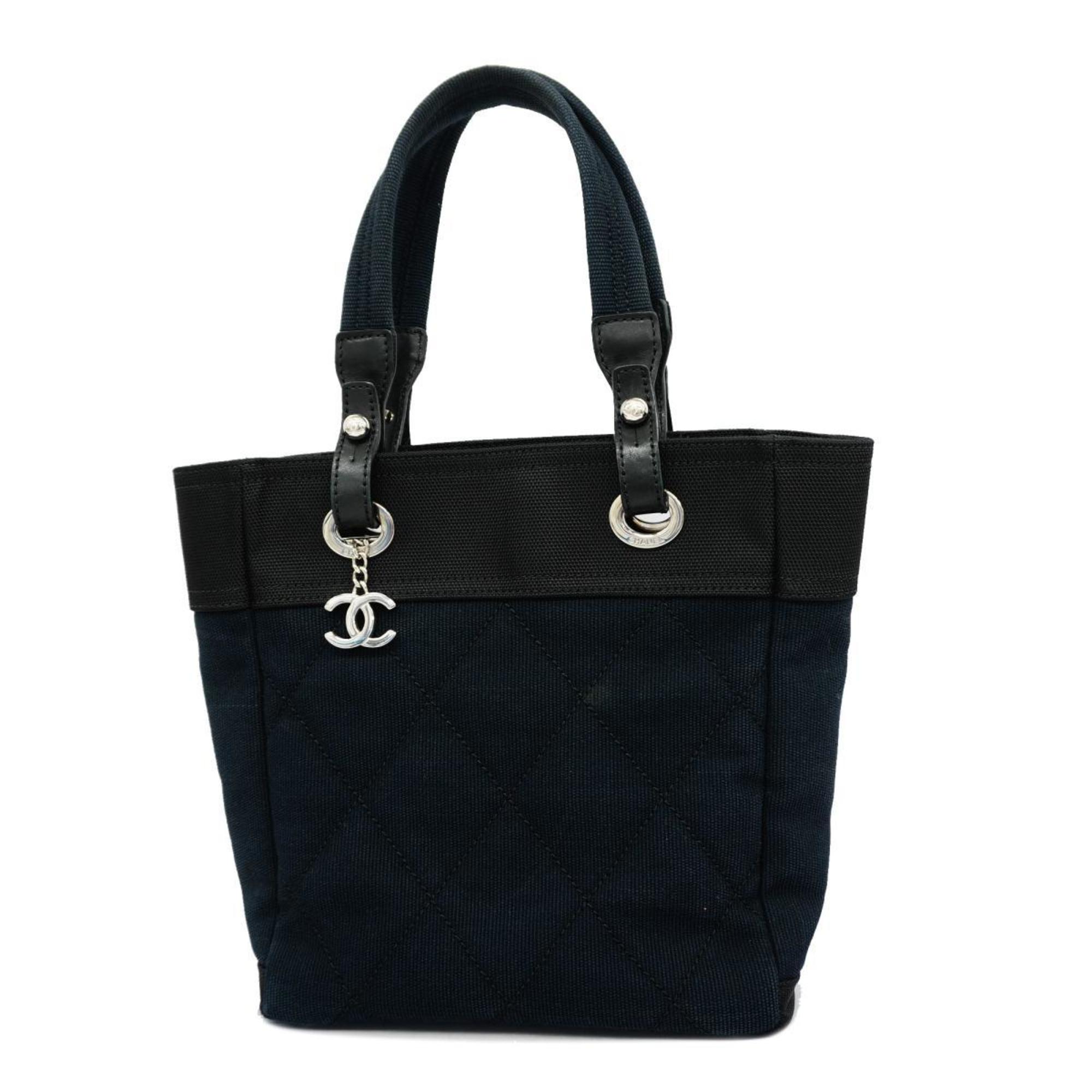 Chanel Tote Bag Paris Vialisso Caviar Skin Black Women's