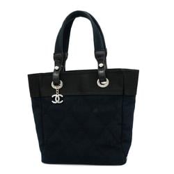 Chanel Tote Bag Paris Vialisso Caviar Skin Black Women's