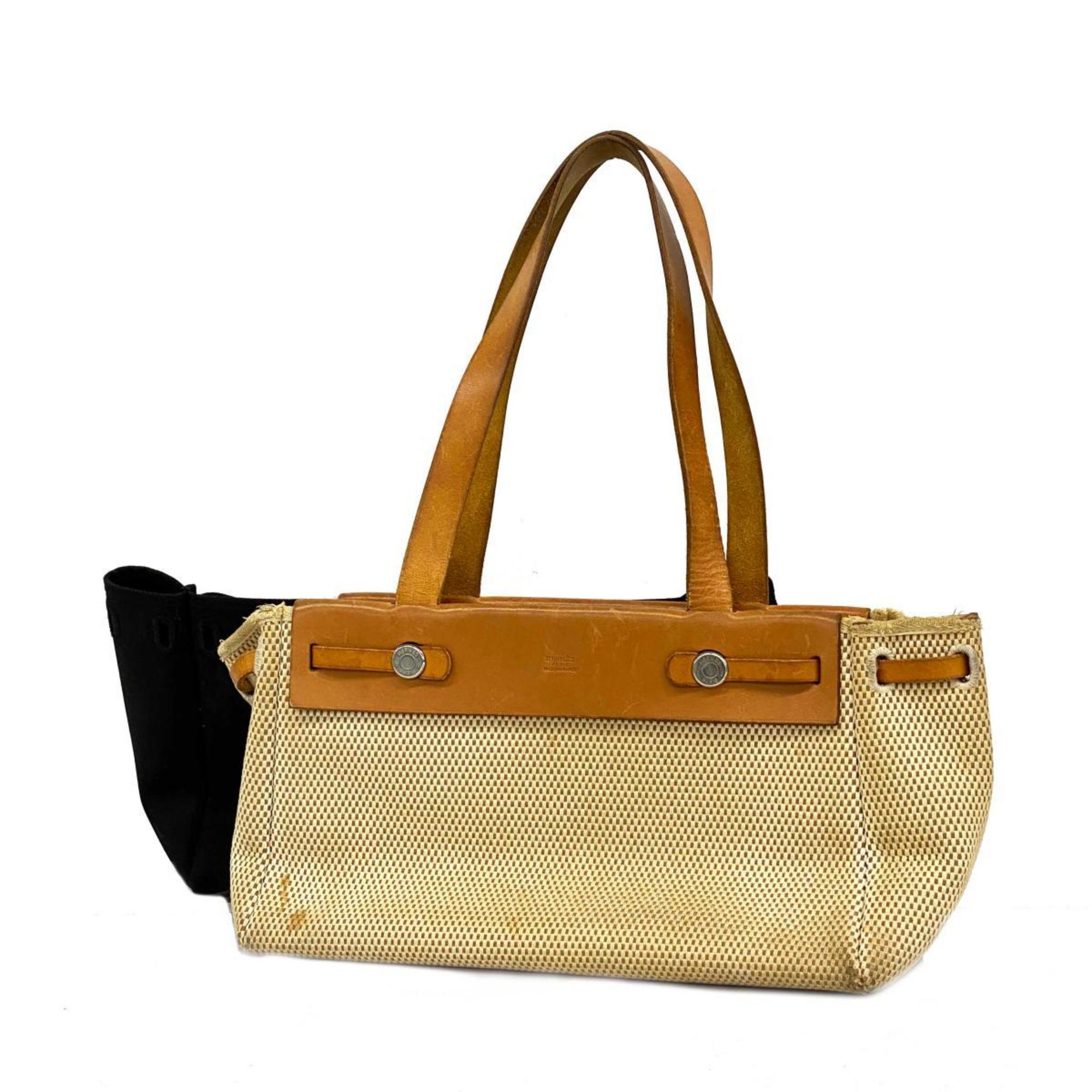 Hermes Tote Bag Airbag Cabas PM □H Stamp Toile GM Natural Women's