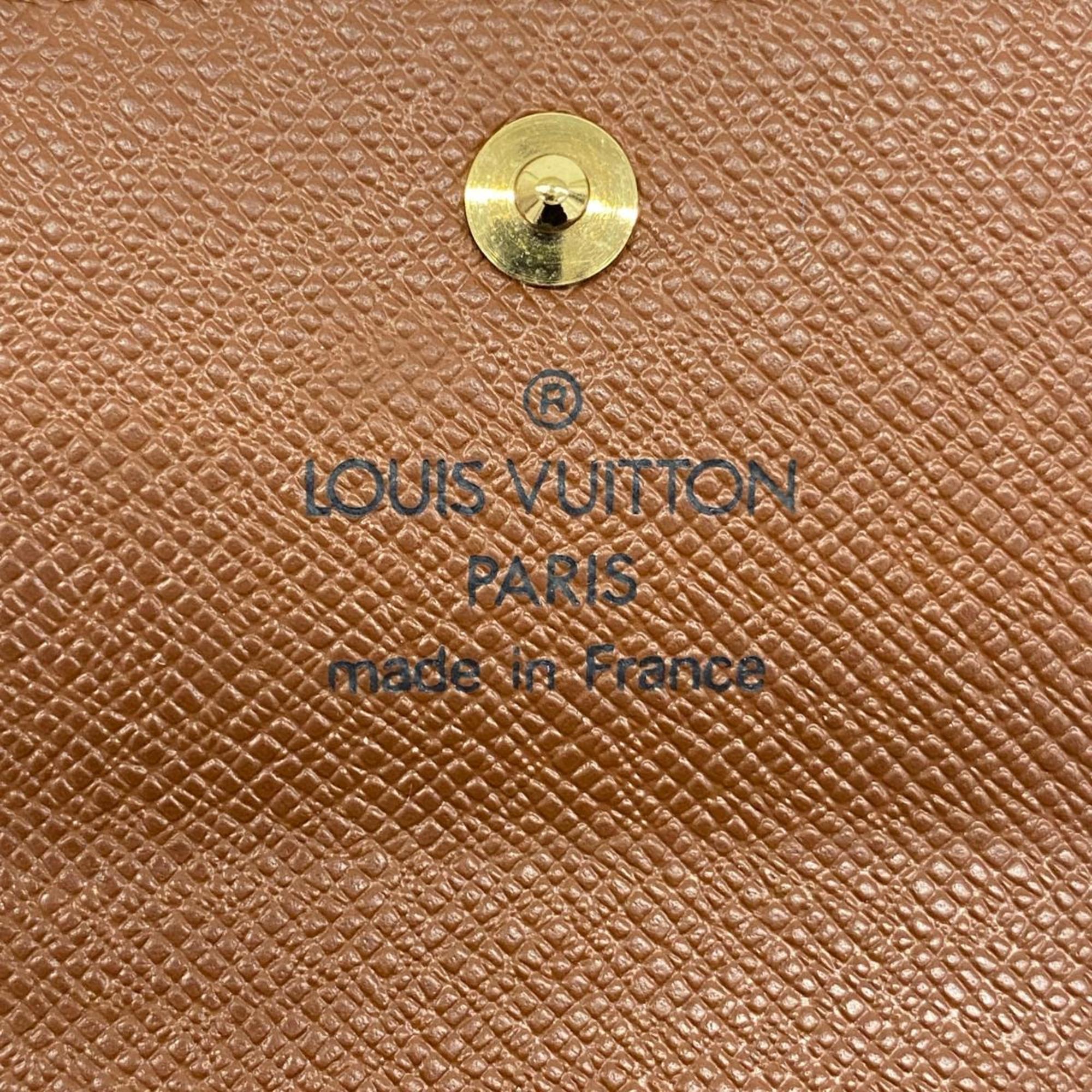 Louis Vuitton Wallet/Coin Case Monogram Porto Monnaie Plat M61930 Brown Men's Women's