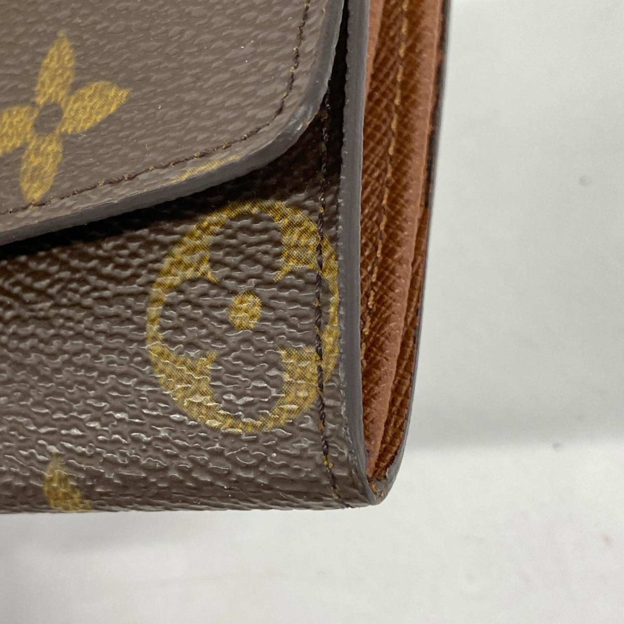 Louis Vuitton Wallet/Coin Case Monogram Porto Monnaie Plat M61930 Brown Men's Women's