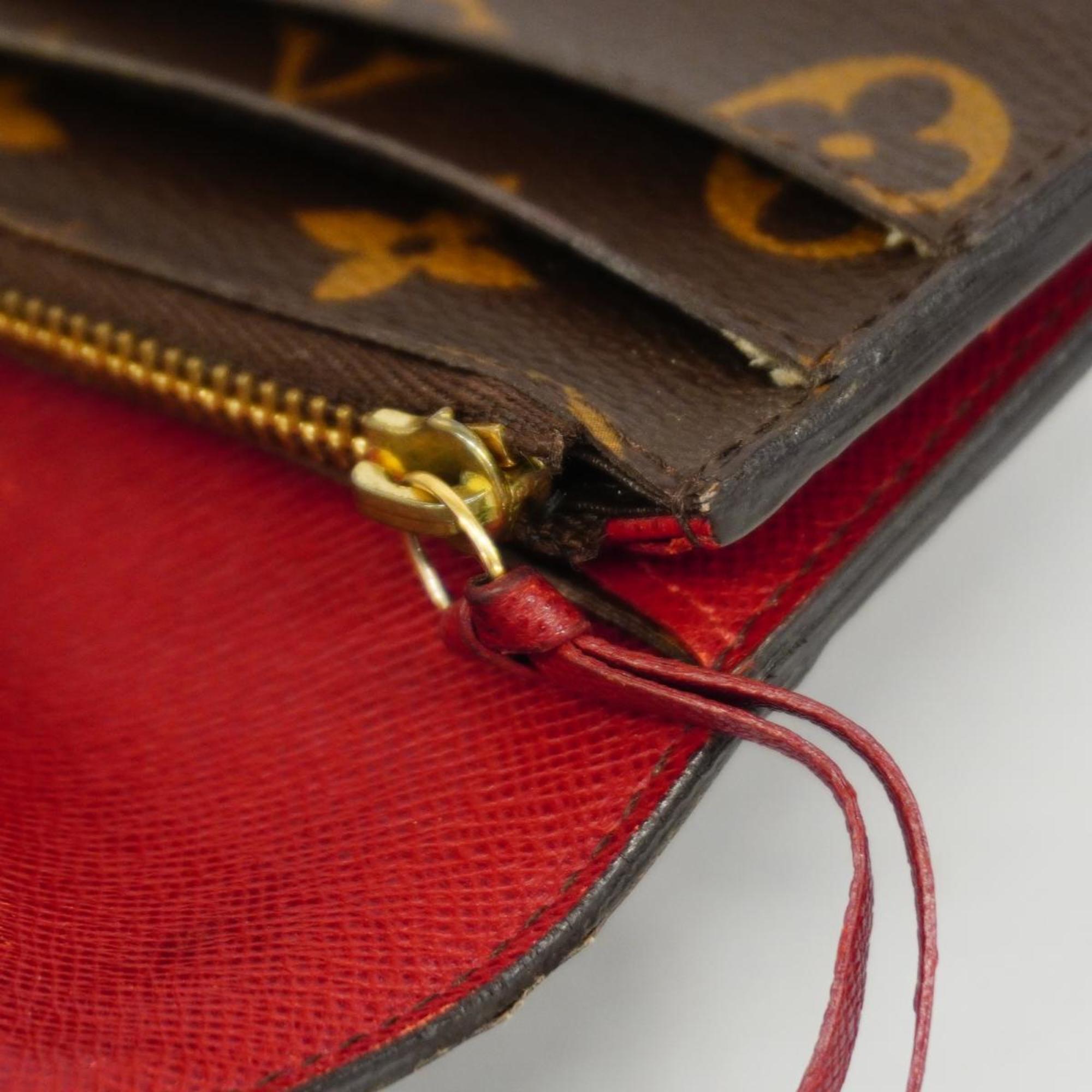 Louis Vuitton Long Wallet Monogram Portefeuille Emily M60136 Rouge Ladies