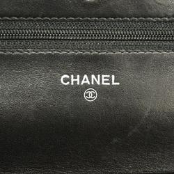 Chanel Shoulder Wallet Matelasse Chain Lambskin Black Women's