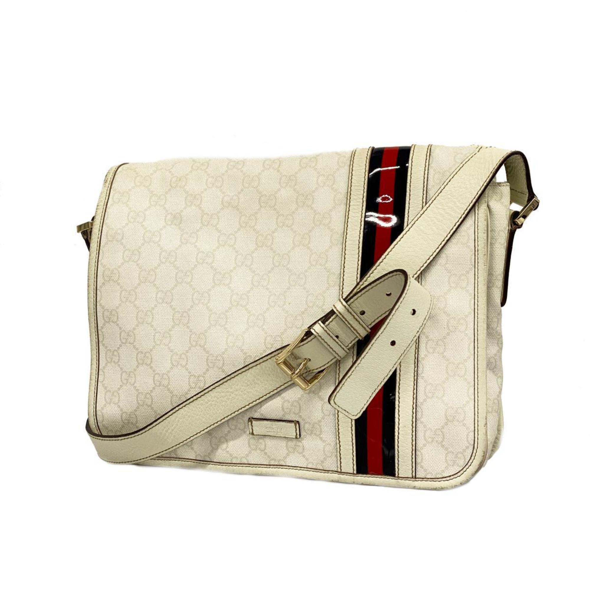 Gucci Shoulder Bag GG Supreme Sherry Line 145844 White Men's