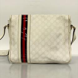 Gucci Shoulder Bag GG Supreme Sherry Line 145844 White Men's