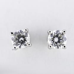 Tiffany solitaire earrings 1PD diamond Pt950 platinum ladies