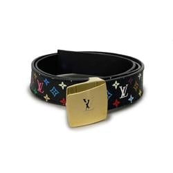 Louis Vuitton Belt Monogram Multicolor Santur LV Cut M6890 Noir Ladies