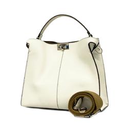 Fendi handbag peekaboo x-lite leather white ladies