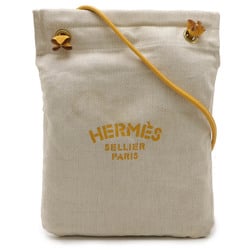 HERMES Sac Aline PM Shoulder Bag Toile Chevron Leather Natural Yellow