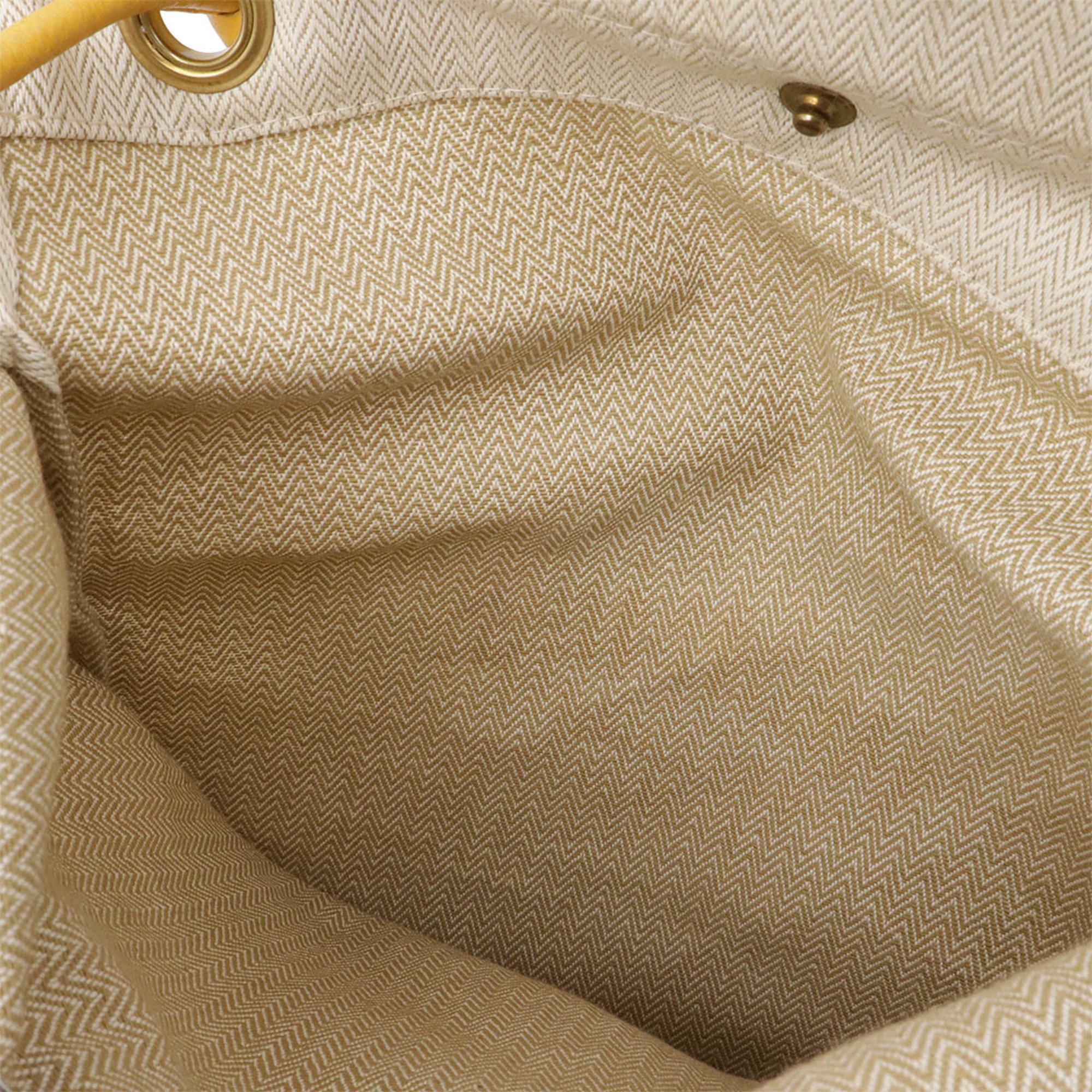 HERMES Sac Aline PM Shoulder Bag Toile Chevron Leather Natural Yellow