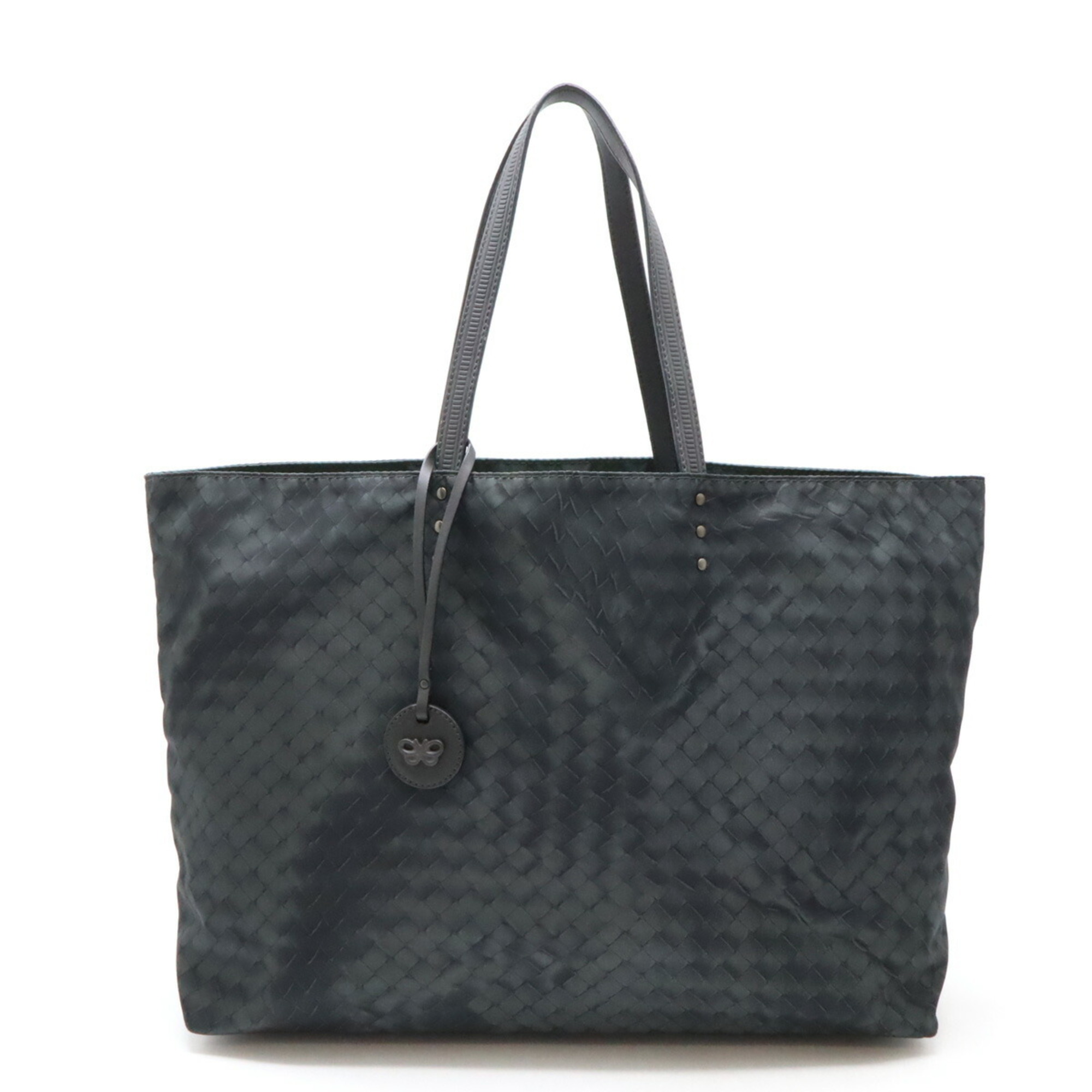 BOTTEGA VENETA Bottega Veneta Intreccio Illusion Tote Bag Shoulder Nylon Leather Gray