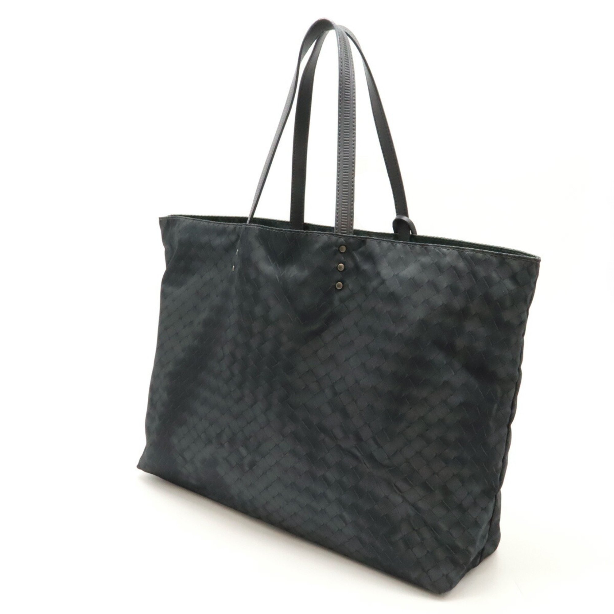 BOTTEGA VENETA Bottega Veneta Intreccio Illusion Tote Bag Shoulder Nylon Leather Gray